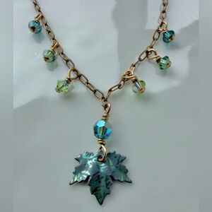 Vintage Holly Yashi 14k Gold Filled Maple Sugar Leaf Dainty Necklace